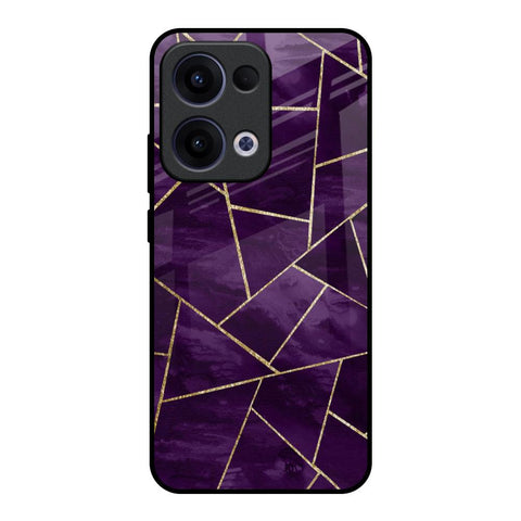 Geometric Purple Oppo Reno13 5G Glass Back Cover Online
