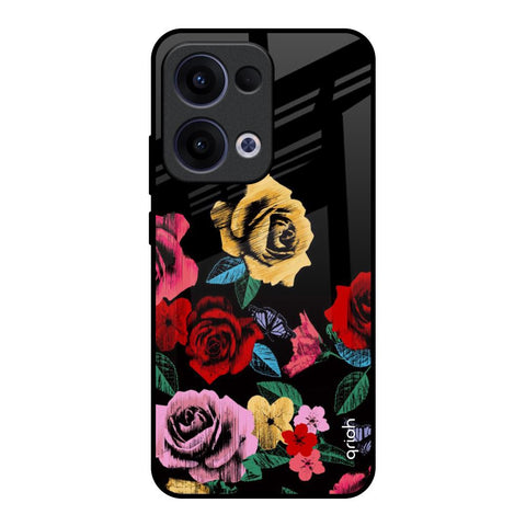 Floral Decorative Oppo Reno13 5G Glass Back Cover Online