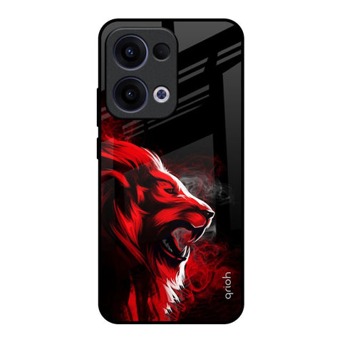 Red Angry Lion Oppo Reno13 5G Glass Back Cover Online