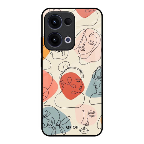 Abstract Faces Oppo Reno13 5G Glass Back Cover Online