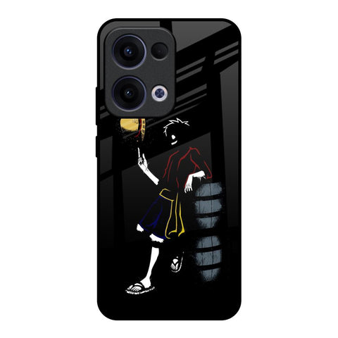 Luffy Line Art Oppo Reno13 5G Glass Back Cover Online