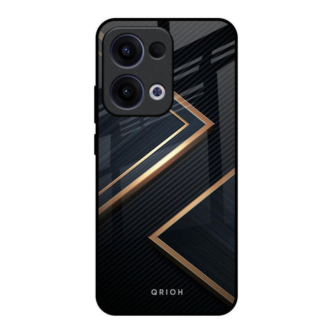 Sleek Golden & Navy Oppo Reno13 5G Glass Back Cover Online