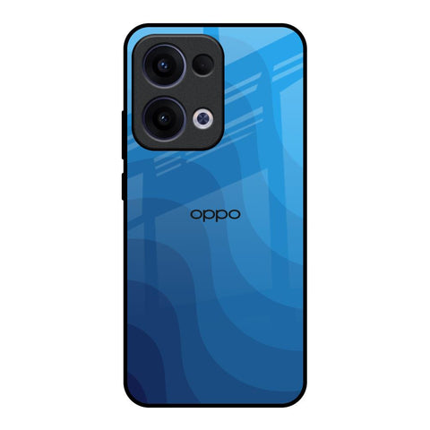 Blue Wave Abstract Oppo Reno13 5G Glass Back Cover Online