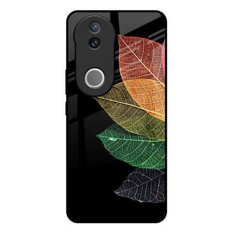Colorful Leaves Vivo V50 5G Glass Back Cover Online