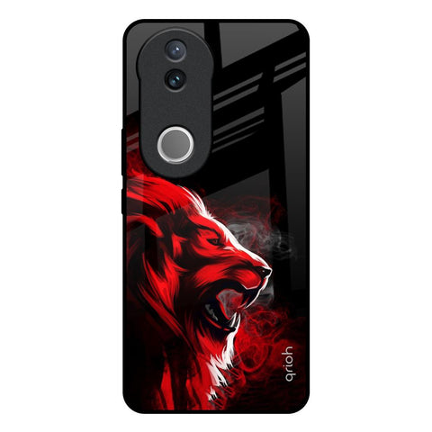 Red Angry Lion Vivo V50 5G Glass Back Cover Online