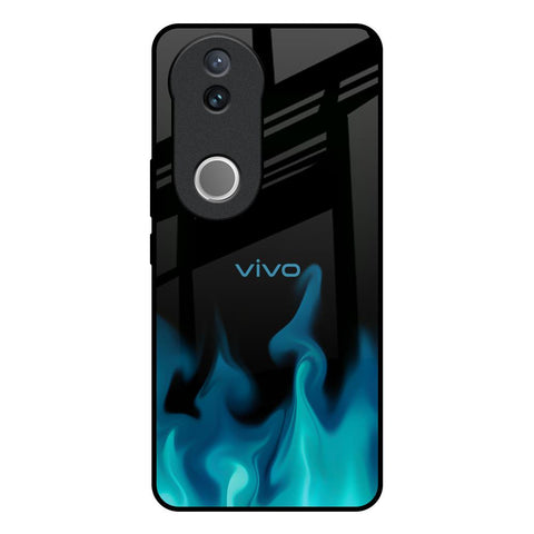 Teal Flames Vivo V50 5G Glass Back Cover Online