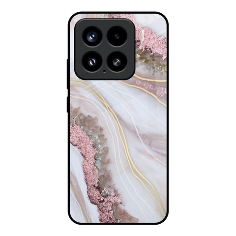 Pink & Gold Gllitter Marble Mi 15 5G Glass Back Cover Online