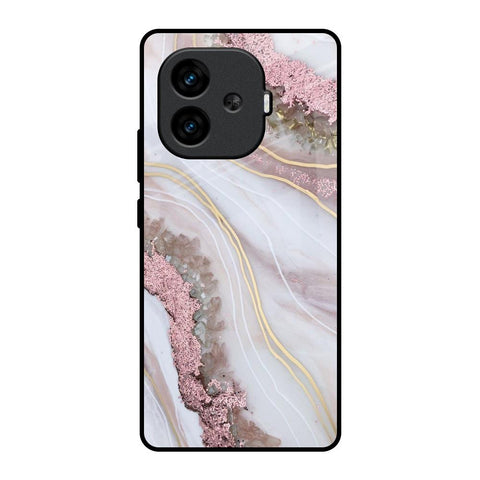 Pink & Gold Gllitter Marble iQOO Neo 10R 5G Glass Back Cover Online