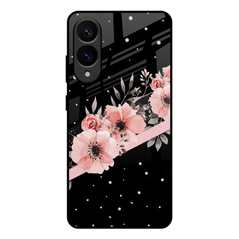 Floral Black Band Samsung Galaxy S25 Edge 5G Glass Back Cover Online