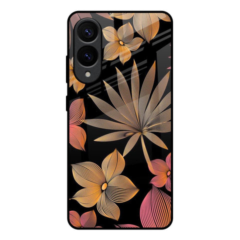 Lines Pattern Flowers Samsung Galaxy S25 Edge 5G Glass Back Cover Online