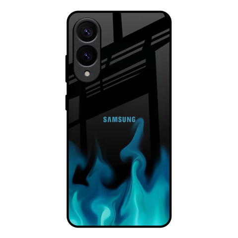 Teal Flames Samsung Galaxy S25 Edge 5G Glass Back Cover Online