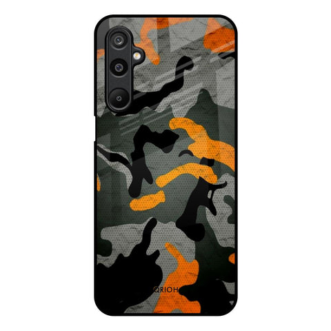 Camouflage Orange Samsung Galaxy M16 5G Glass Back Cover Online
