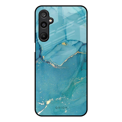 Blue Golden Glitter Samsung Galaxy M16 5G Glass Back Cover Online