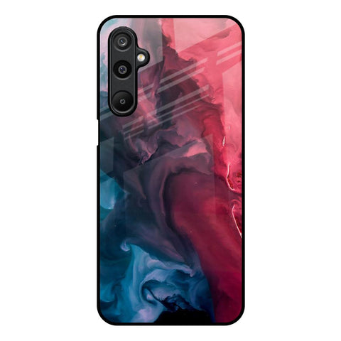 Blue & Red Smoke Samsung Galaxy M16 5G Glass Back Cover Online