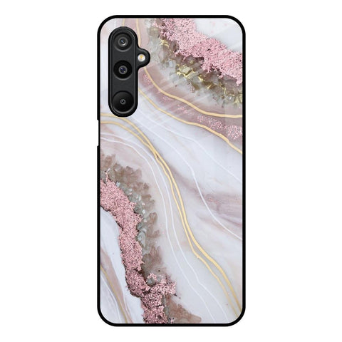 Pink & Gold Gllitter Marble Samsung Galaxy M16 5G Glass Back Cover Online