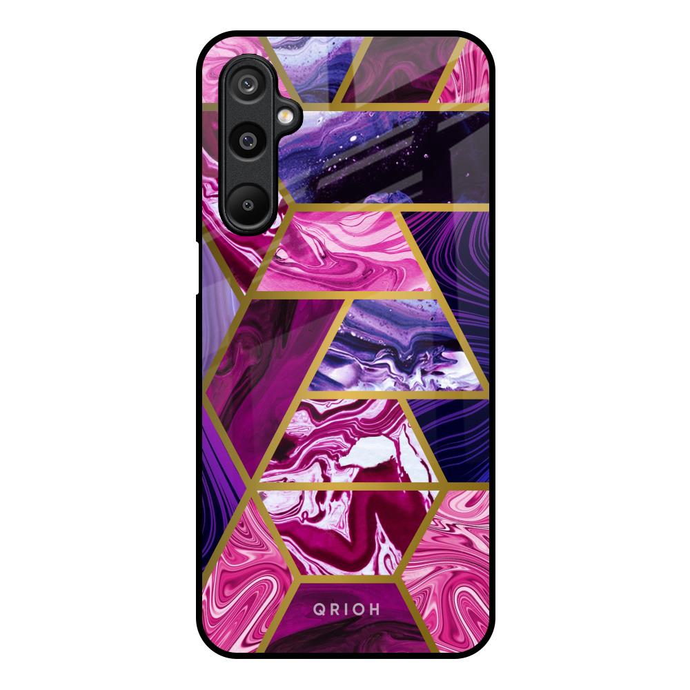 Electroplated Geometric Marble Samsung Galaxy M16 5G Glass Back Cover Online