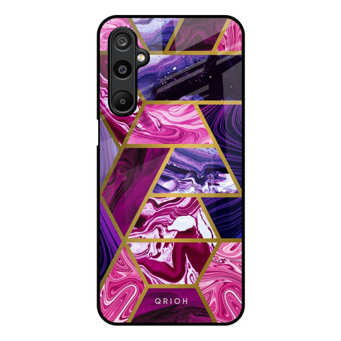 Electroplated Geometric Marble Samsung Galaxy M16 5G Glass Back Cover Online