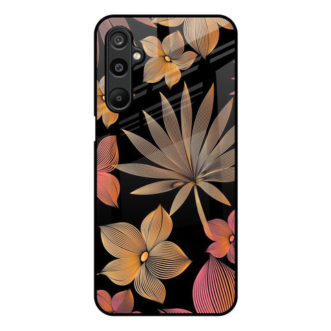 Lines Pattern Flowers Samsung Galaxy M16 5G Glass Back Cover Online