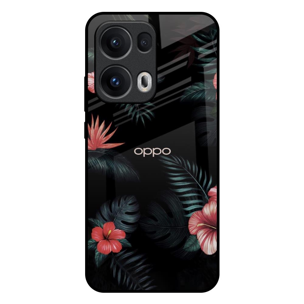 Tropical Art Flower Oppo Reno13 Pro 5G Glass Back Cover Online