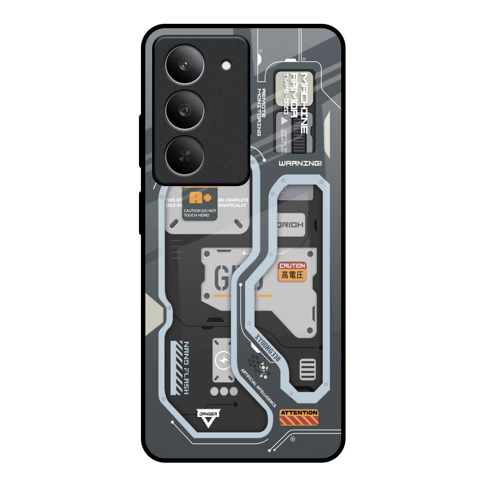 Retro Futuristic Realme 14x 5G Glass Back Cover Online