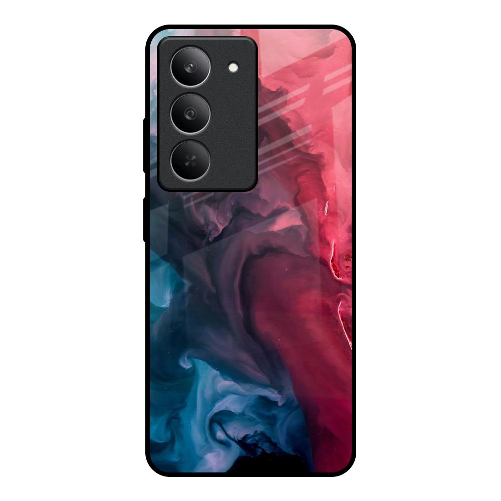 Blue & Red Smoke Realme 14x 5G Glass Back Cover Online