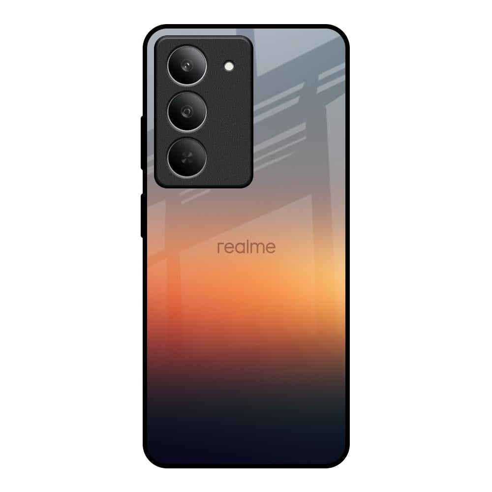 Aesthetic Orange Realme 14x 5G Glass Back Cover Online