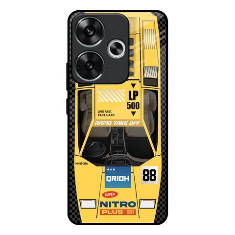 Yellow Racing Car Poco F6 5G Glass Back Cover Online