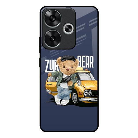 Adventurous Bear Poco F6 5G Glass Back Cover Online