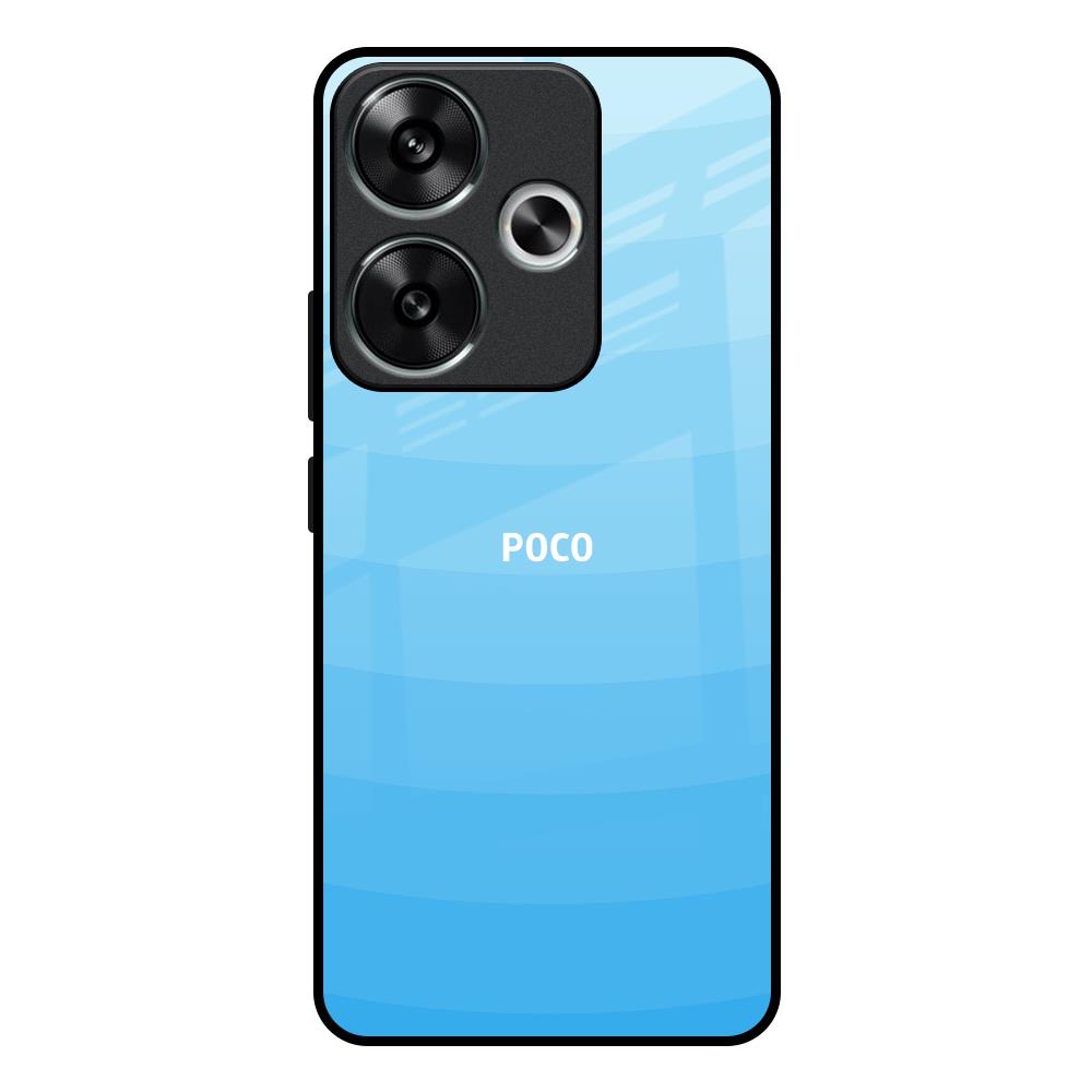 Wavy Blue Pattern Poco F6 5G Glass Back Cover Online