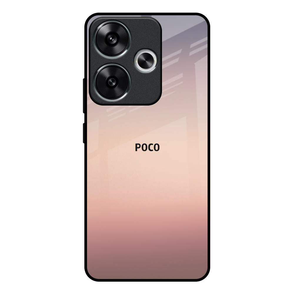 Golden Mauve Poco F6 5G Glass Back Cover Online