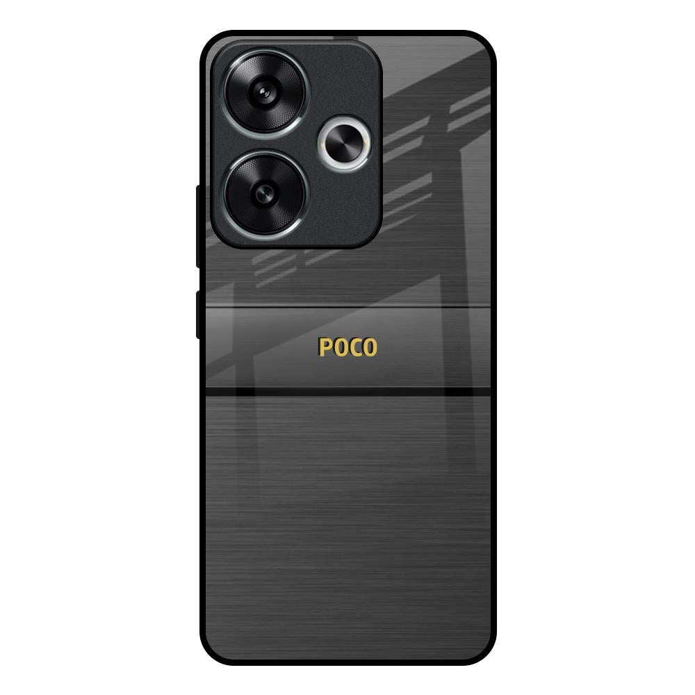 Grey Metallic Glass Poco F6 5G Glass Back Cover Online