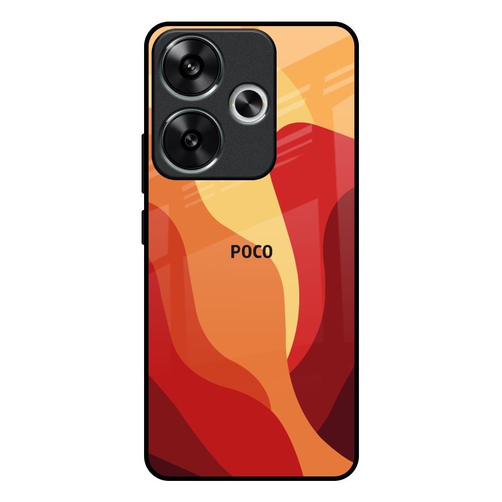 Magma Color Pattern Poco F6 5G Glass Back Cover Online