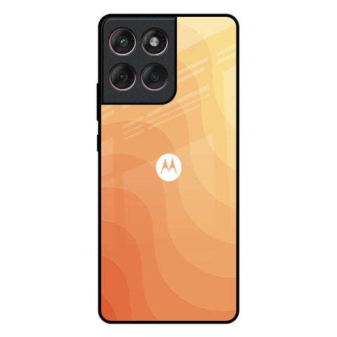 Orange Curve Pattern Motorola Edge 60 Fusion 5G Glass Back Cover Online