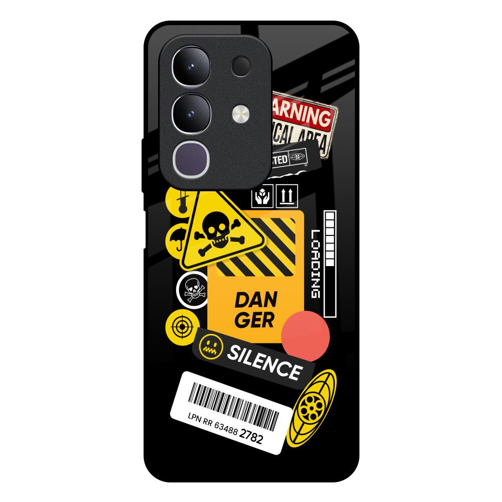 Danger Signs Vivo T4x 5G Glass Back Cover Online