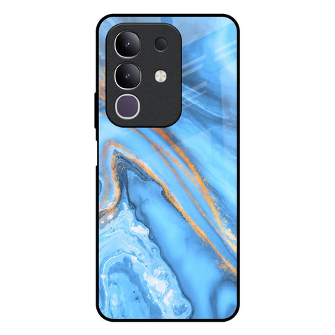 Vibrant Blue Marble Vivo T4x 5G Glass Back Cover Online