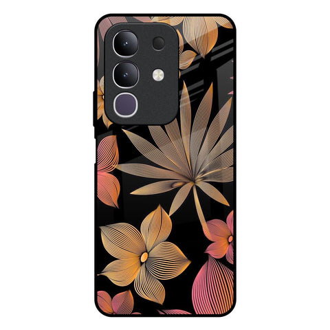 Lines Pattern Flowers Vivo T4x 5G Glass Back Cover Online