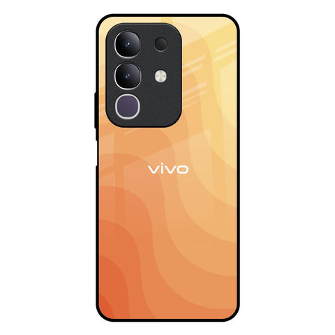 Orange Curve Pattern Vivo T4x 5G Glass Back Cover Online