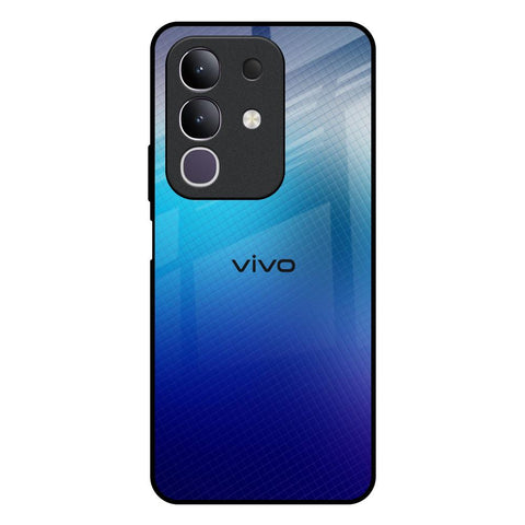 Blue Rhombus Pattern Vivo T4x 5G Glass Back Cover Online