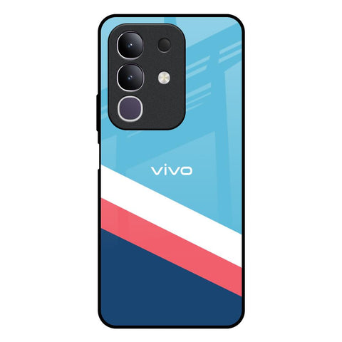 Pink & White Stripes Vivo T4x 5G Glass Back Cover Online