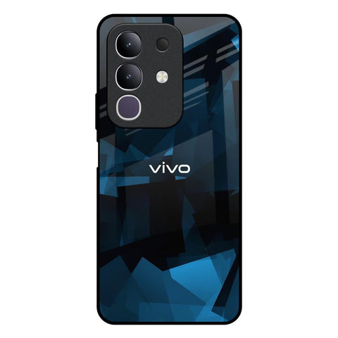 Polygonal Blue Box Vivo T4x 5G Glass Back Cover Online