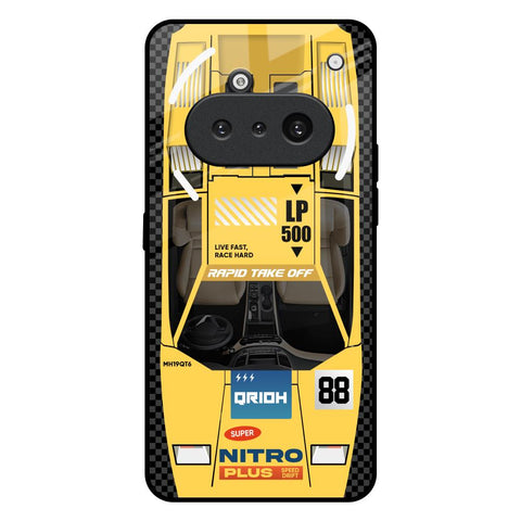 Yellow Racing Car Nothing Phone 3a Glass Back Cover Online