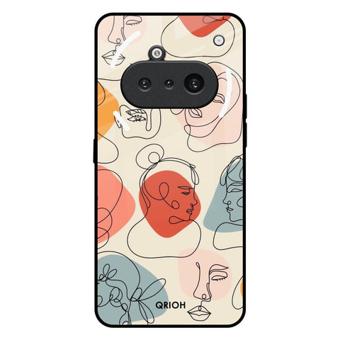 Abstract Faces Nothing Phone 3a Glass Back Cover Online