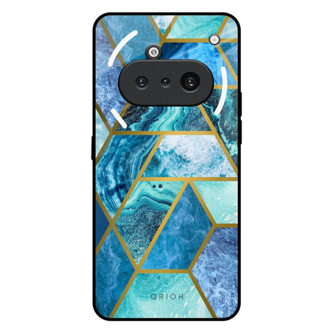 Turquoise Geometrical Marble Nothing Phone 3a Glass Back Cover Online