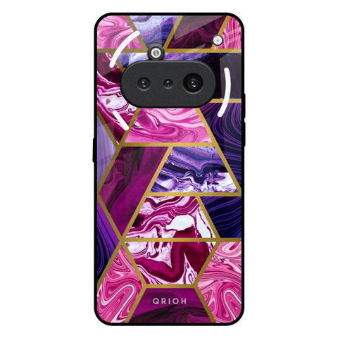 Electroplated Geometric Marble Nothing Phone 3a Glass Back Cover Online