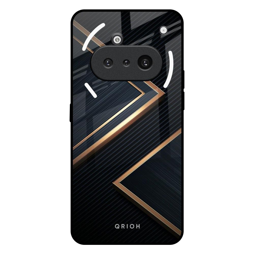 Sleek Golden & Navy Nothing Phone 3a Glass Back Cover Online