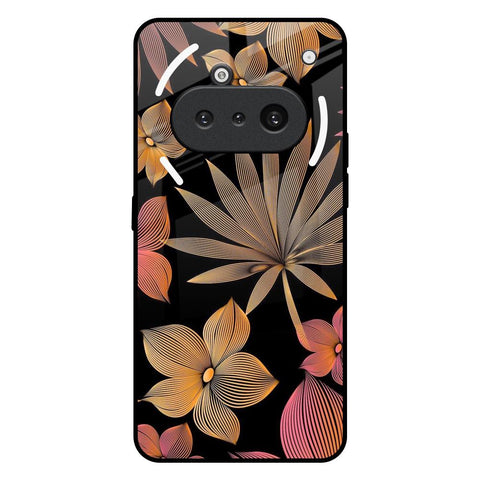 Lines Pattern Flowers Nothing Phone 3a Glass Back Cover Online