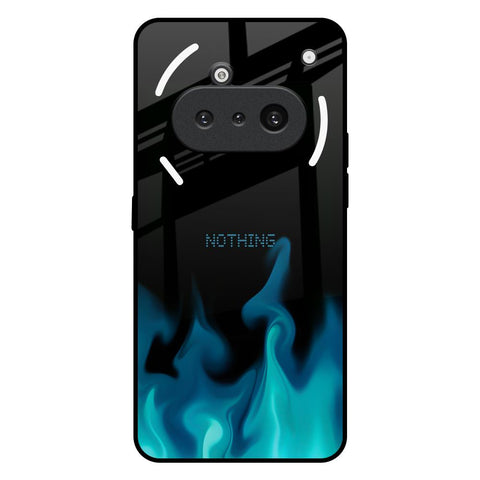 Teal Flames Nothing Phone 3a Glass Back Cover Online