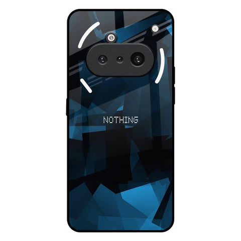 Polygonal Blue Box Nothing Phone 3a Glass Back Cover Online