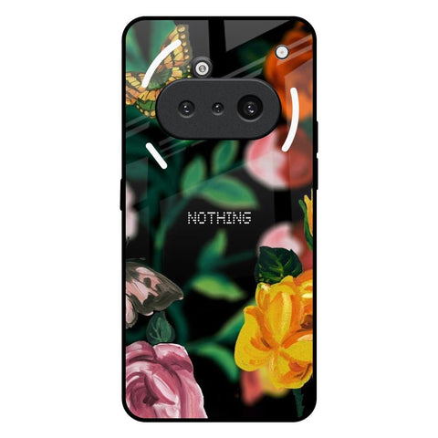 Flowers & Butterfly Nothing Phone 3a Glass Back Cover Online