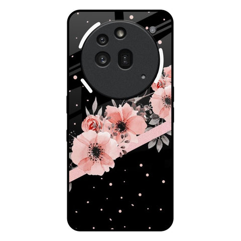 Floral Black Band Nothing Phone 3a Pro Glass Back Cover Online